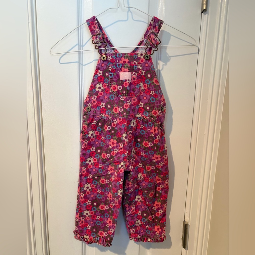 OshKosh B'gosh Floral Multicolor Girls Overalls